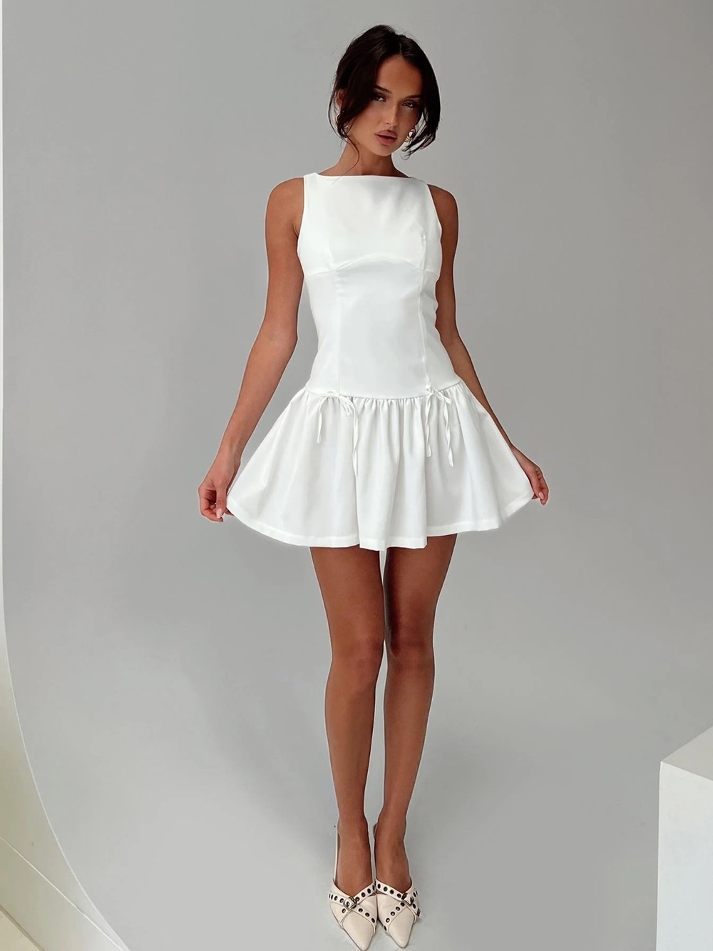 Princess Polly Milienne Mini Dress White - Size 6